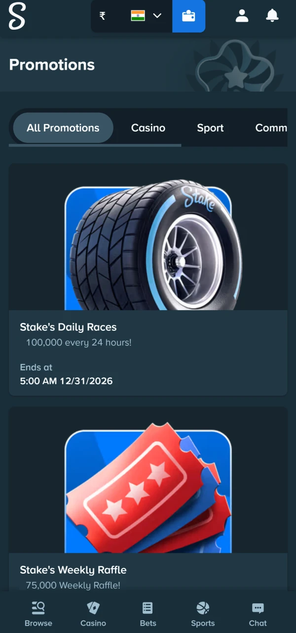 You will find many bonuses in the Stake app.