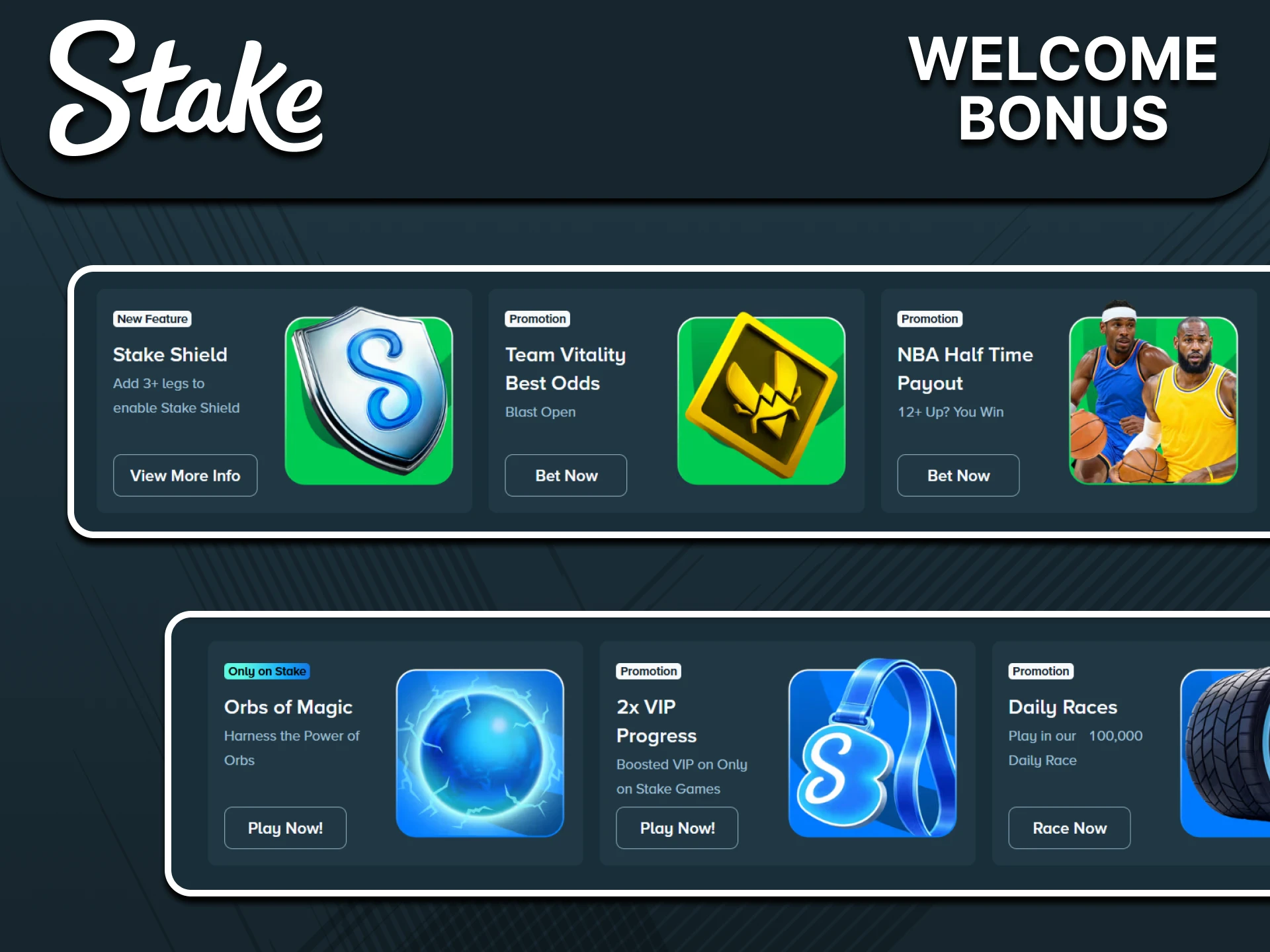 Claim your bonuses on the Stake website.