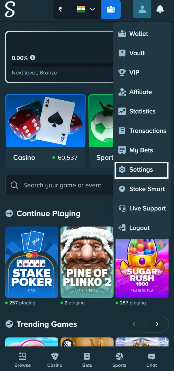 Go to your Stake account settings to verify.