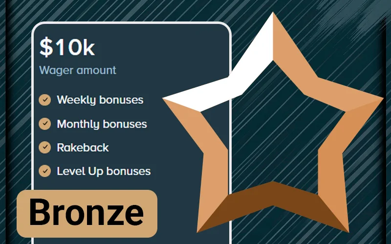Reach the Bronze VIP level at Stake now.