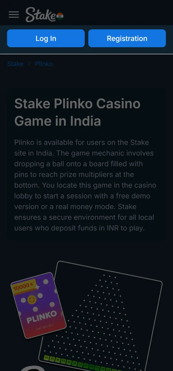 Sign up on our site to start playing Stake plinko.